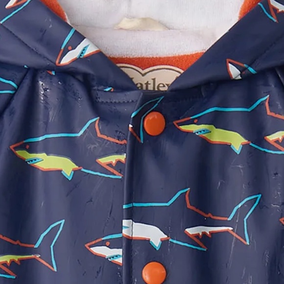 Hatley Baby Boys Sharks Rain Jacket Size 4T - Picture 3 of 6